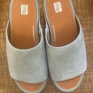 Fitflop Light Blue Suede Mules